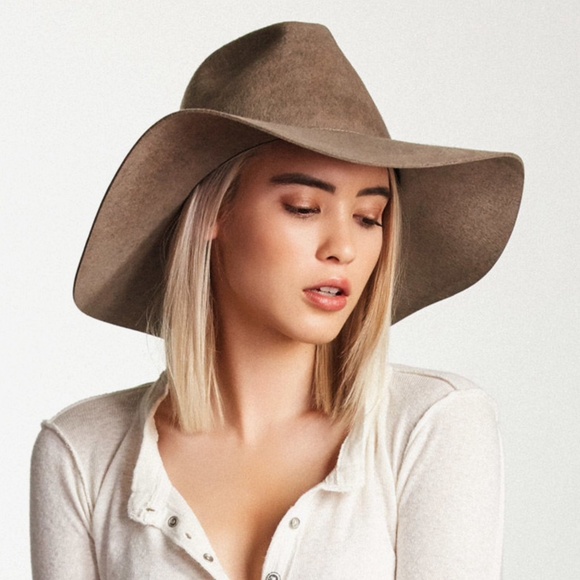 Brixton Wool Felt Aimee Fedora in Brown/Tan Size S/56 CM *Like New* - Picture 4 of 6